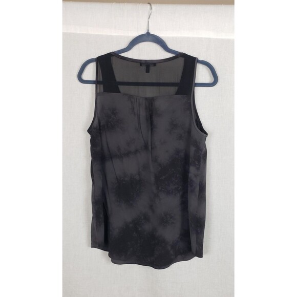 Eileen Fisher Tank Top Womens PM Black Gray 100% Silk Tie Dye Sleeveless Blouse - Picture 2 of 8